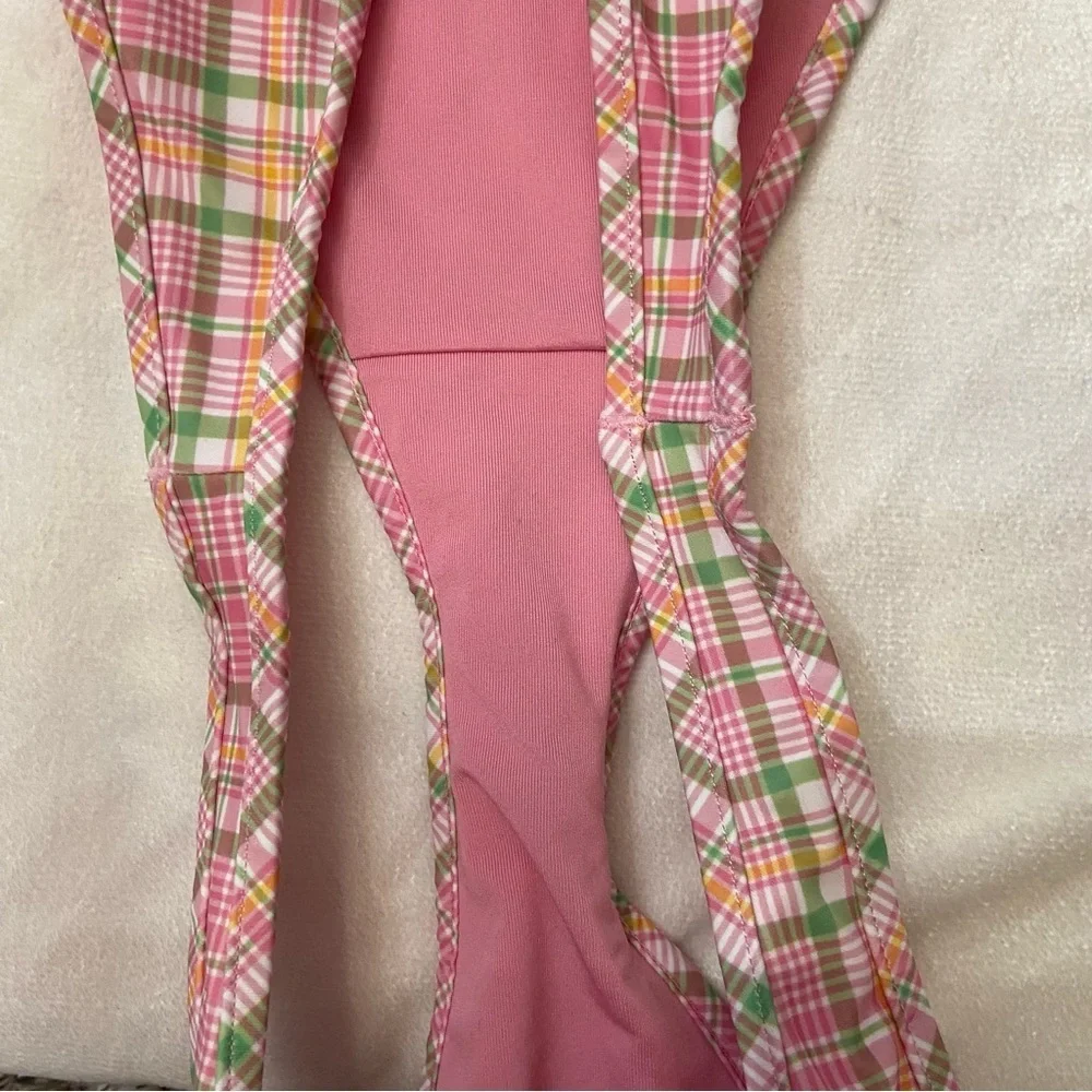 New! Frankie's Bikinis x PINK golden hour strawberry Plaid Bikini 3991
